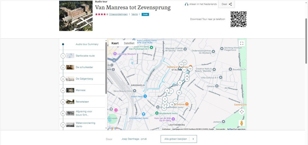 Wandelroute in Venlo-Oost van Manresa tot Zevensprung